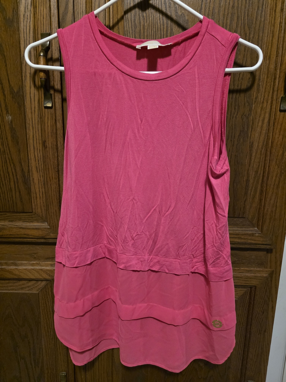 MICHAEL Michael Kors Bright Pink Layered Sleeveless Tank